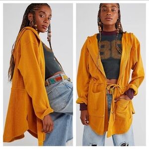 Free People Beach Goldenrod Hooded Cardigan